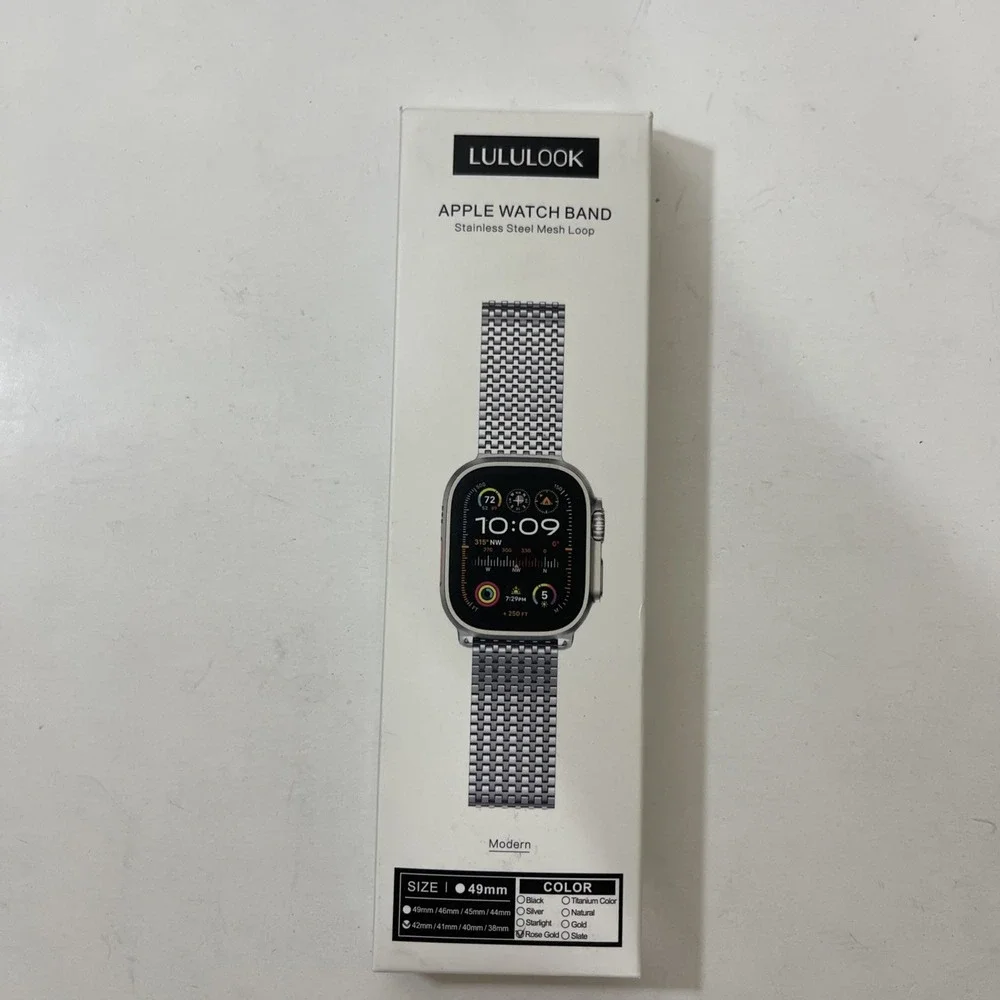 LULULOOK Magnetic Stainless Steel For Apple Watch 42mm‎ Rose Gold New Open Box.